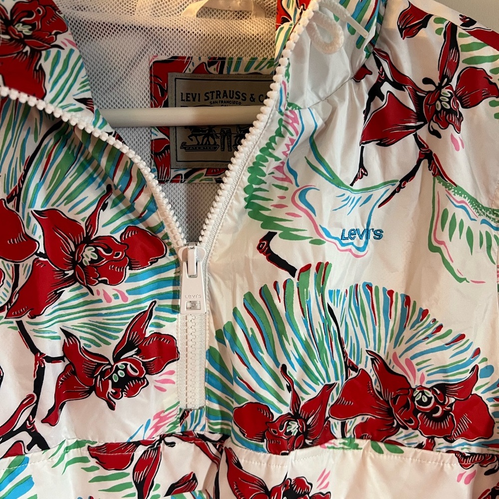Tropical Levi’s windbreaker women’s size Large - Picture 2 of 8